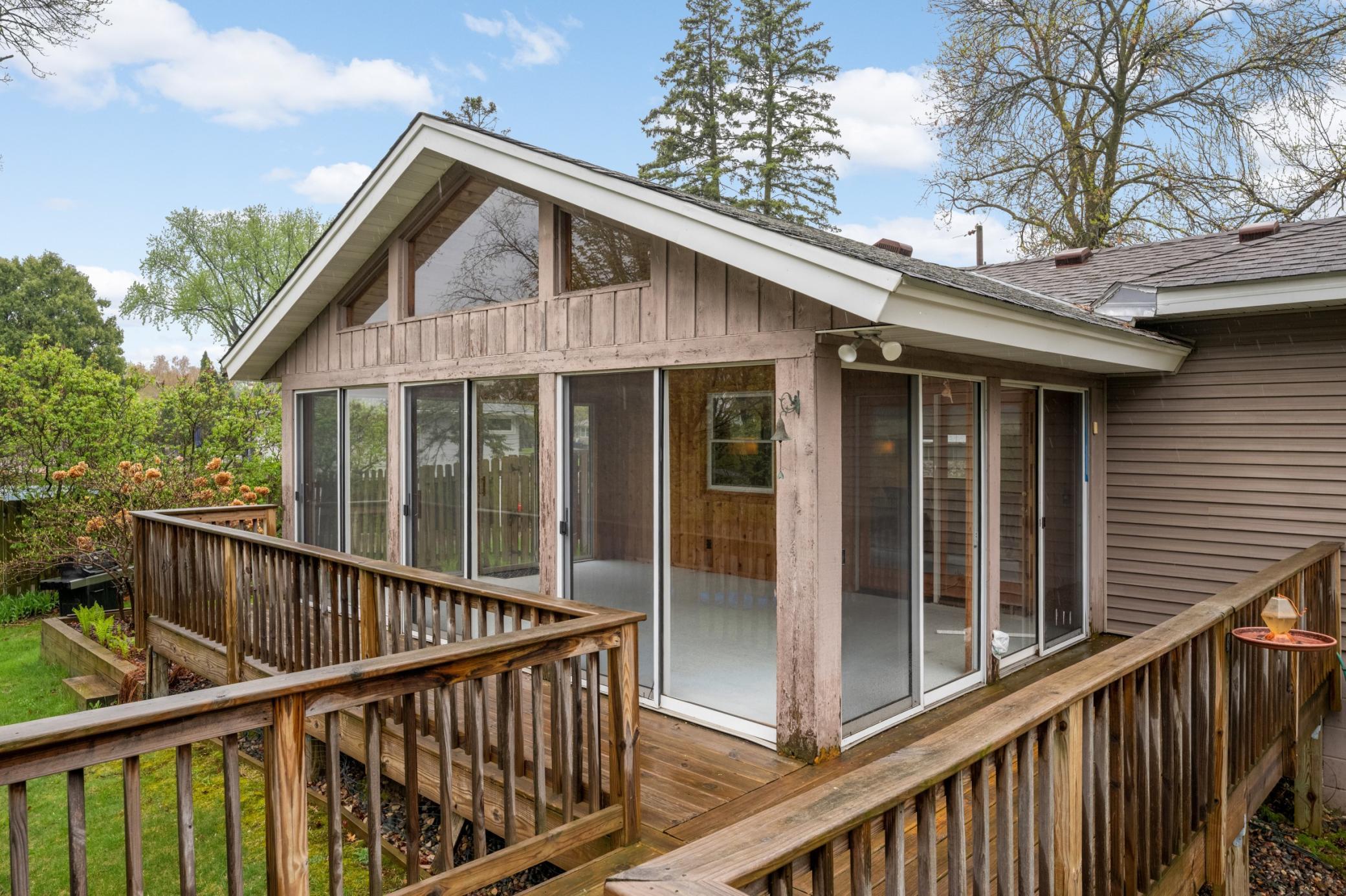 Deck around 3 season porch