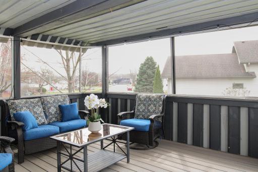 Screened Porch, No Mosquitos Here. Has Removable Plexiglass Windows for Fall/Winter.