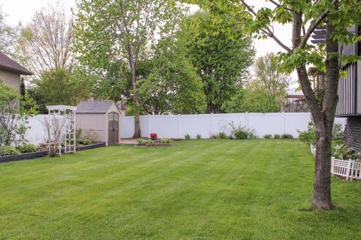Well Maintained Fenced Flat Yard, Fruit Trees, Mature Landscaping
