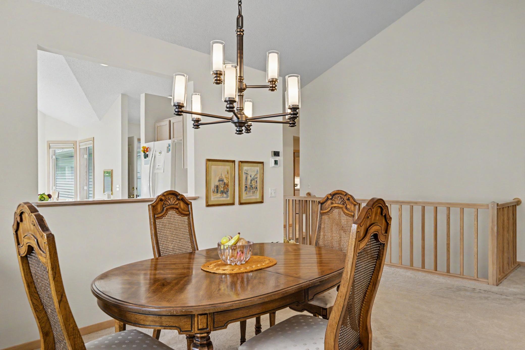 There is an updated chandelier