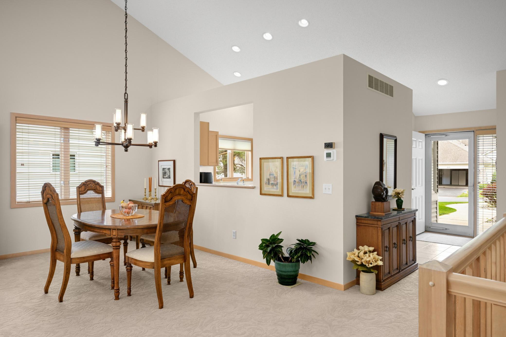 The dining room area is spacious enough for entertaining