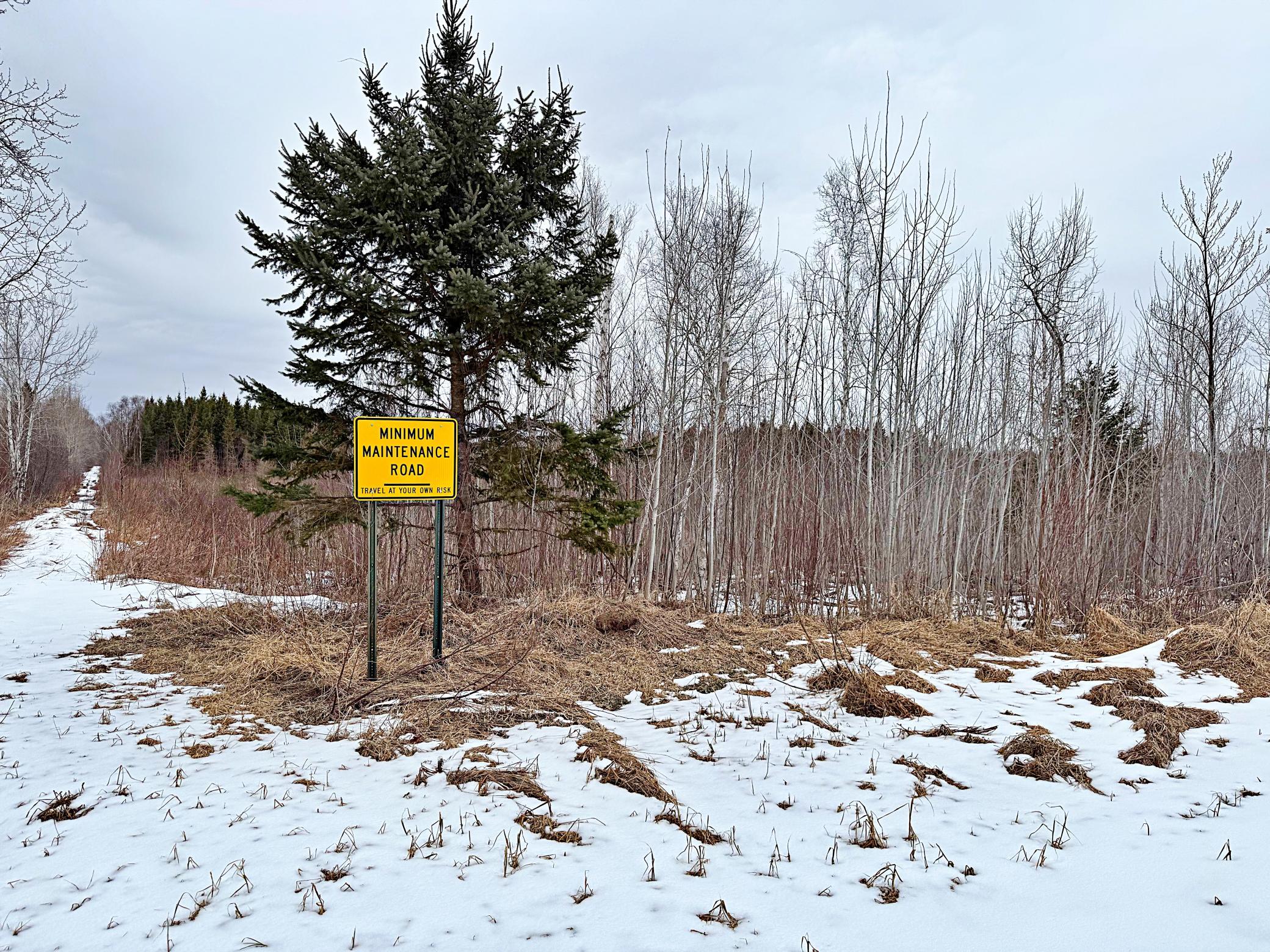 Corner at the end of the property. Minimum Maintenance Rd.jpg