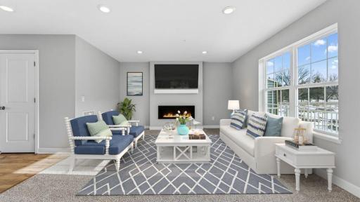 Huge Family room for the family to gather around. Enjoy the cozy electric fireplace.