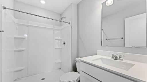 Primary bathroom. *Model home, colors and selections will vary.