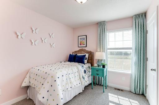 All 3 bedrooms are on the upper level. *Model home, colors and selections will vary.