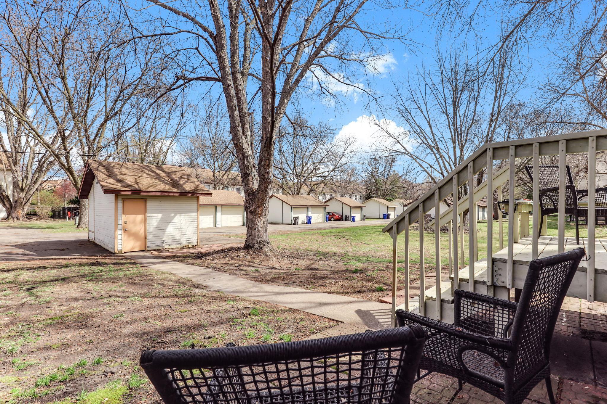 Back yard with large side-yard on south of home