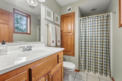 3/4 bath located on the family room level of the home.