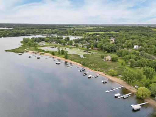 Aerial view of Lake Pulaski with with Pulaski in the background.