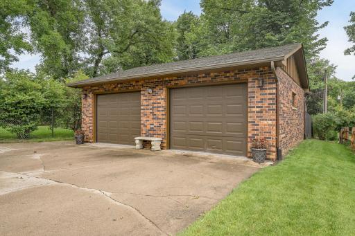 The large detached 2 car garage with many updated features