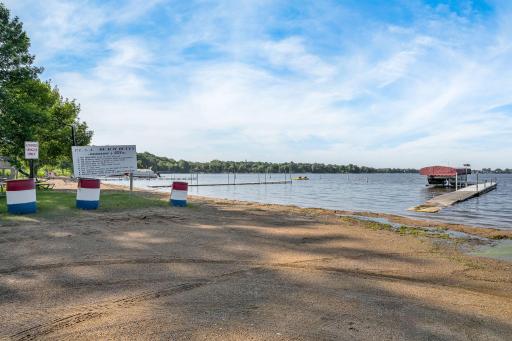 Another view of the beach/dock area. This picture was taken last summer when the lake was higher than normal.