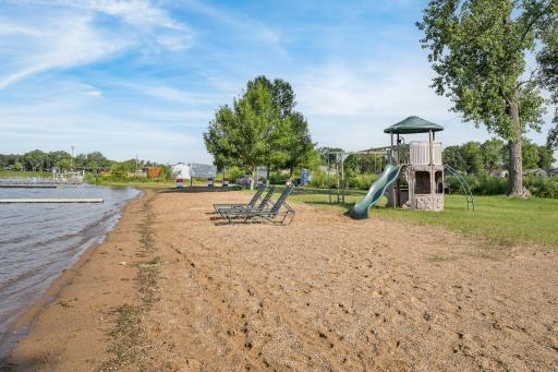 Another view of the beach and one of two playground areas for members of the association.