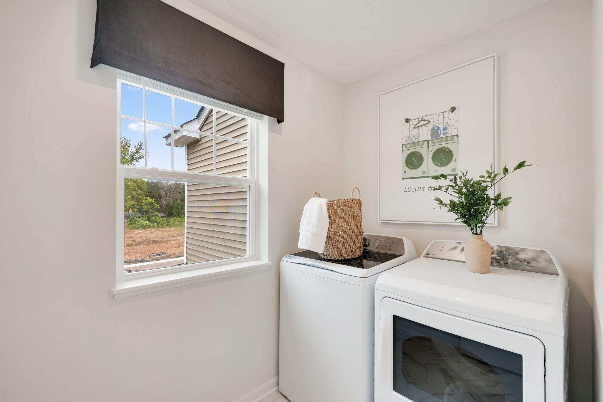 Laundry Room Washer and Dryer Included - Picture of Model Home.