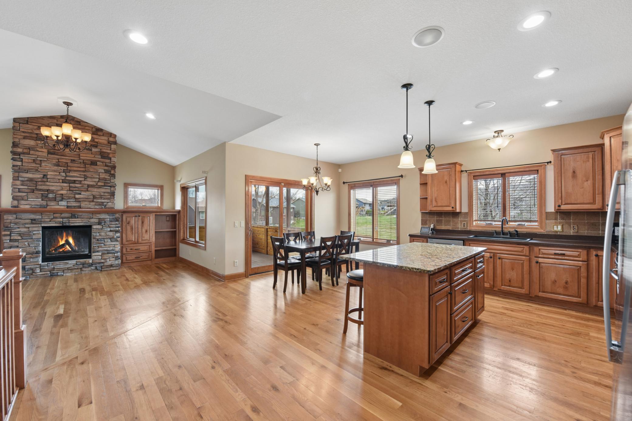 Plenty of cabinets and countertops for kitchen prep.