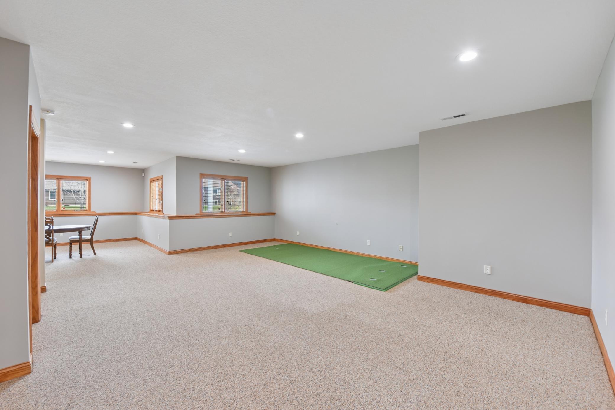 Go downstairs and enjoy the large family/recreation room!