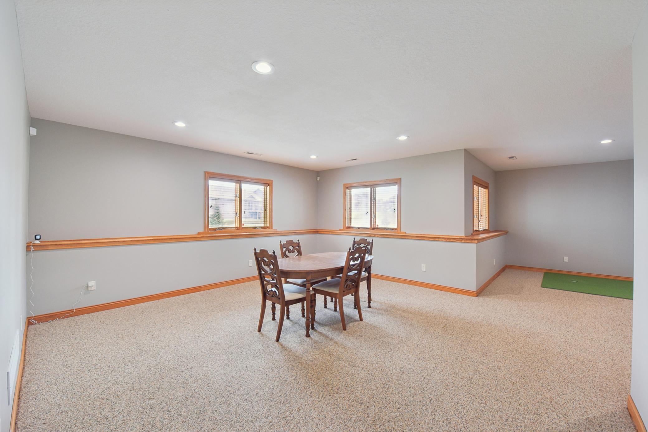 This section of the lower level could be finished off for a large 4th bedroom.