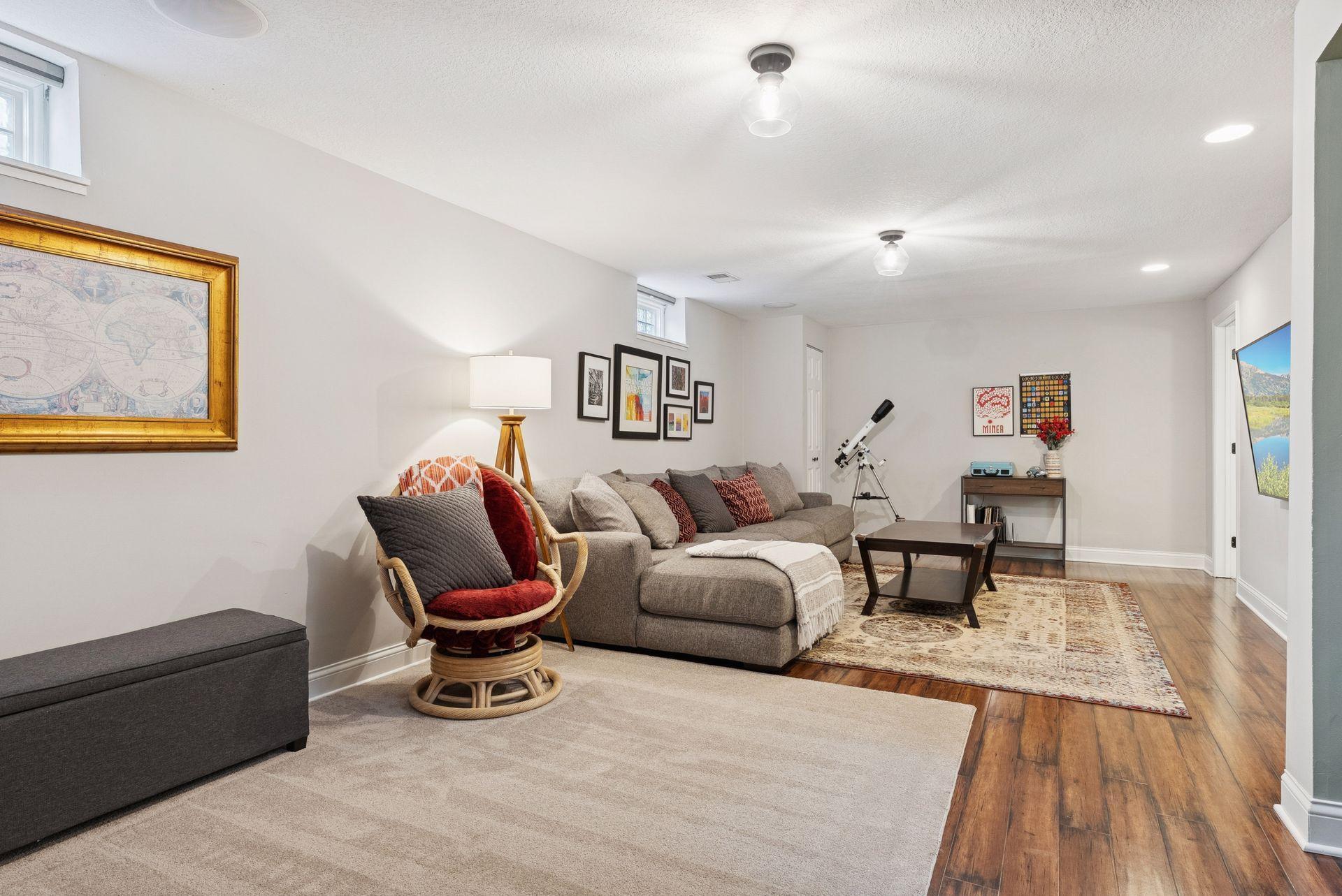 large lower level family room