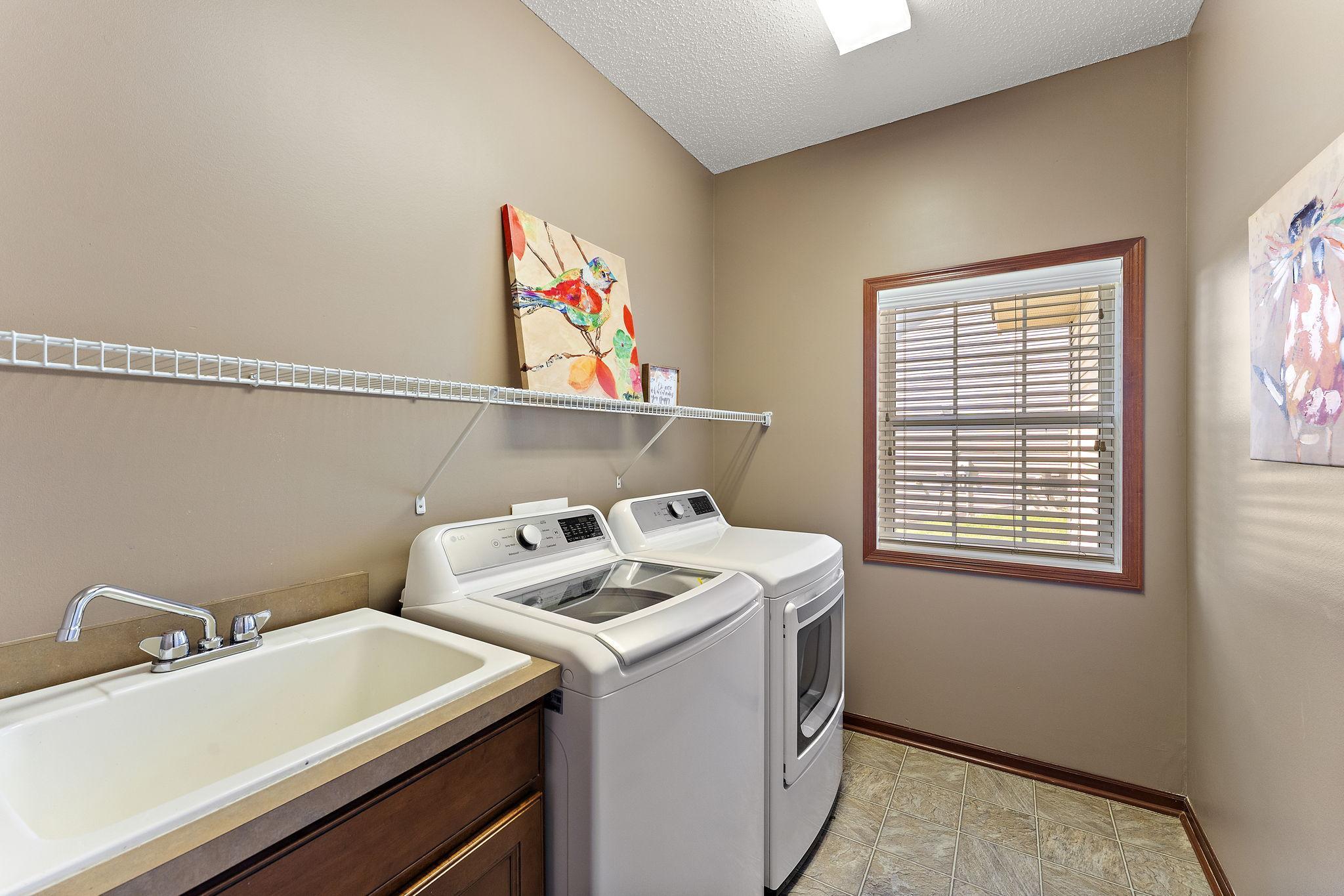 Laundry on the main floor off garage.