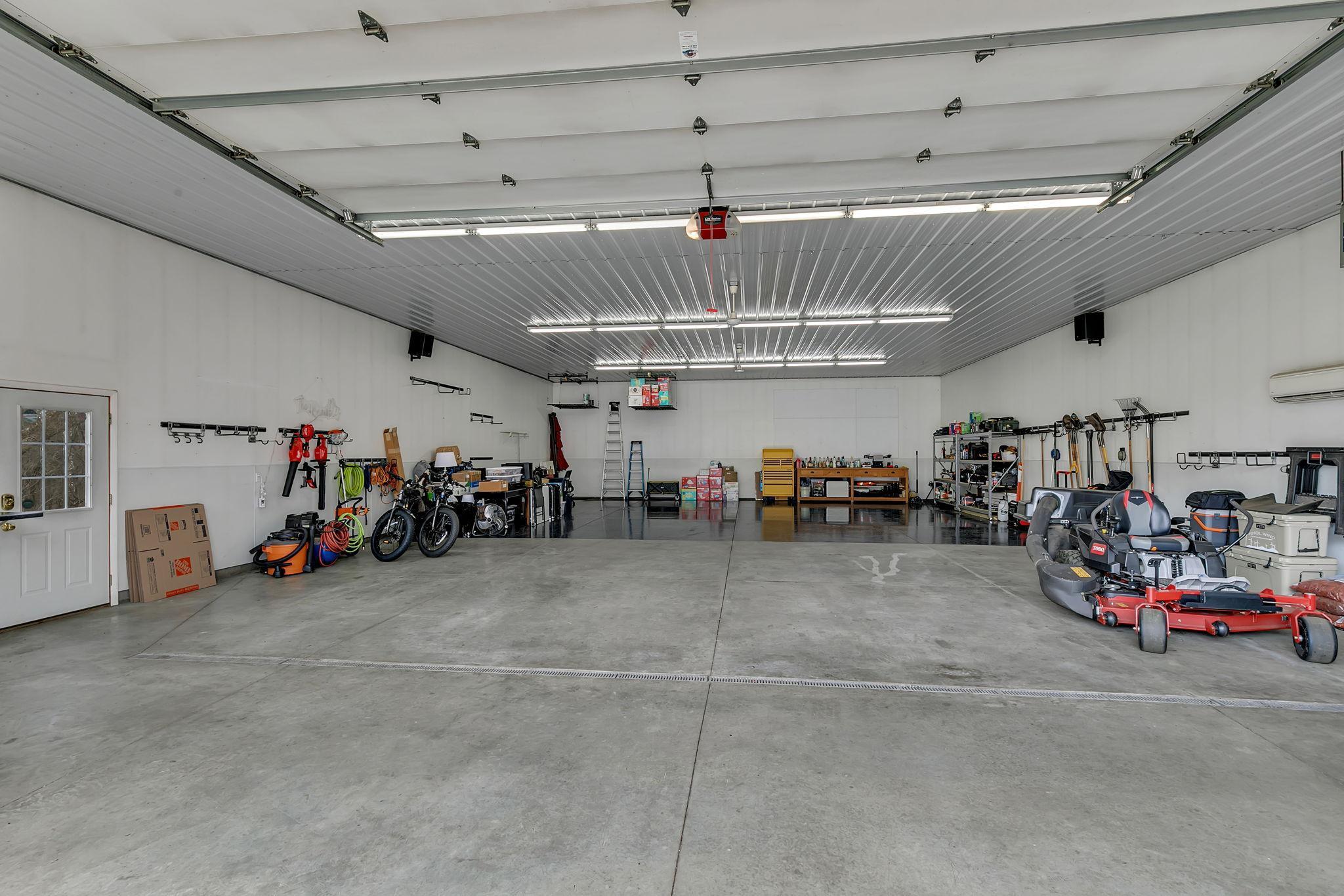 Finished interior of detached shed