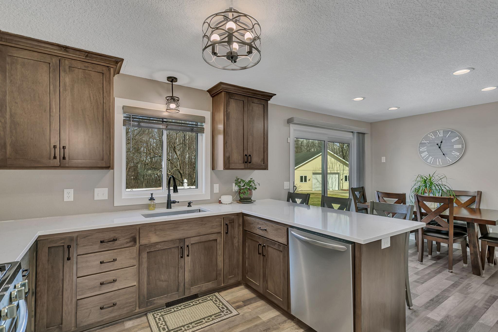 Maple cabinetry with Quartz counter tops