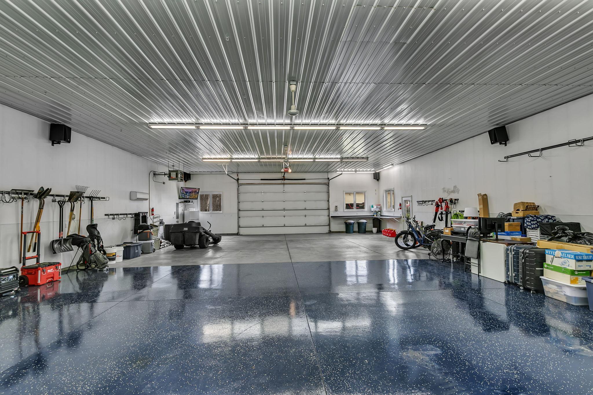 Shed features 12' sidewalls & 10' high overhead door