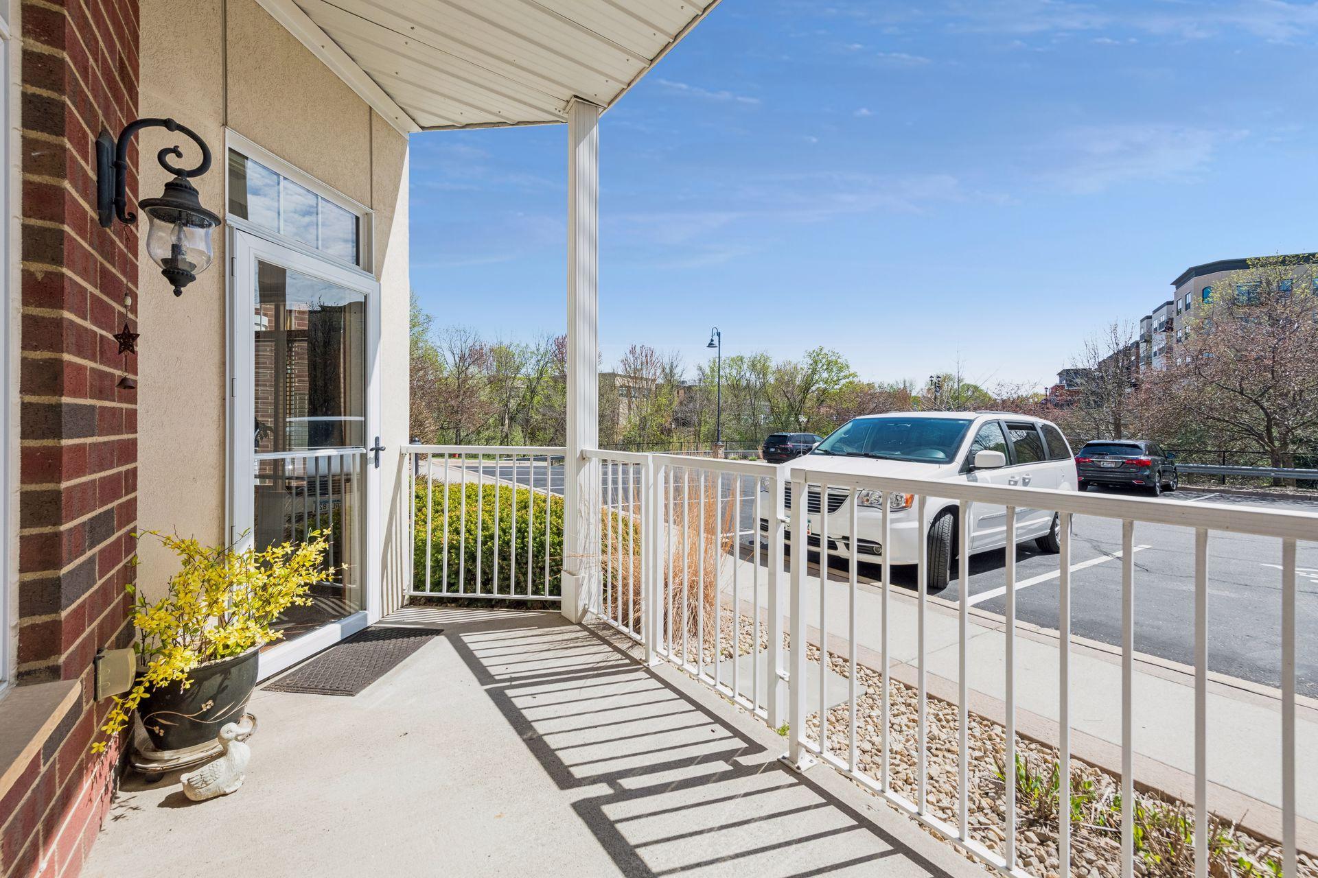 Door leading from your living room out onto your private patio; notice the helpful gate if you need to let out your dog