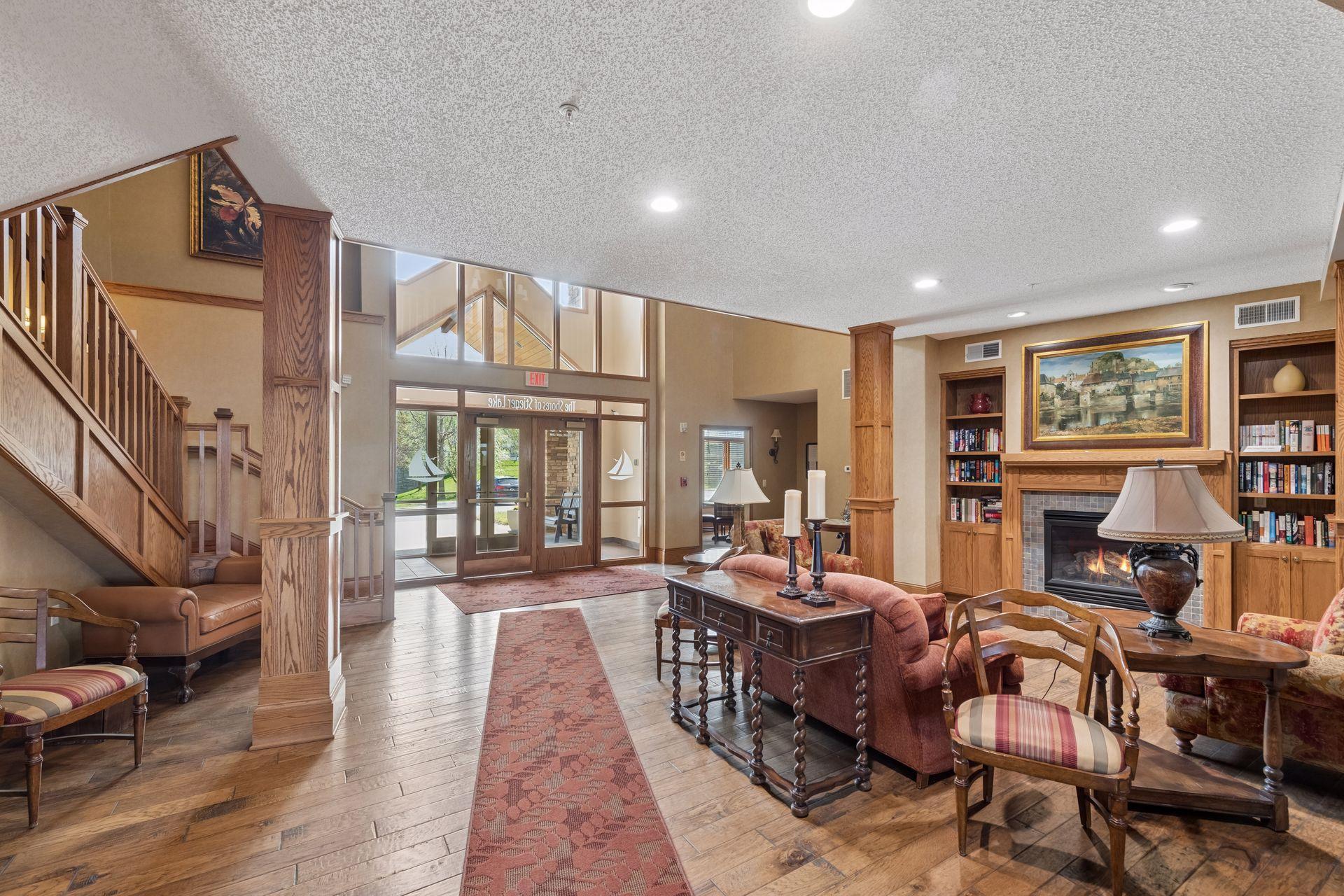 Sunny, spacious front lobby