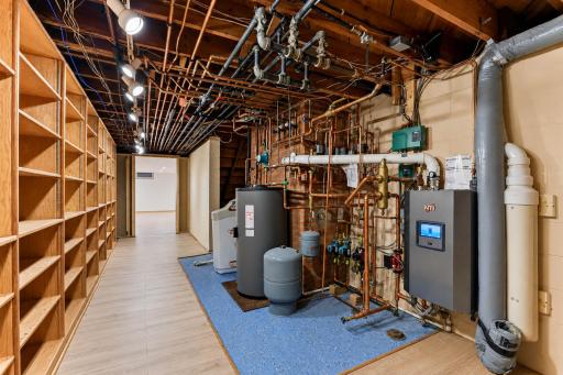 NTI Commercial-grade boiler heats this property. Central air conditioning cools it.
