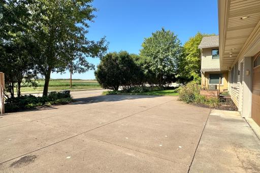 View of the concrete driveway.
