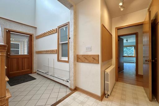 The rear hallway serves as a central point for access in various directions.