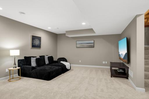 Oversized lower-level family room, allowing for more and more toysâand more and more fun.