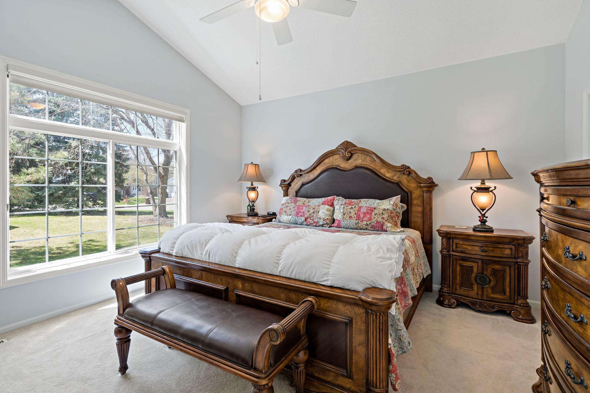 The owner’s suite also features vaulted ceilings and an abundance of space.