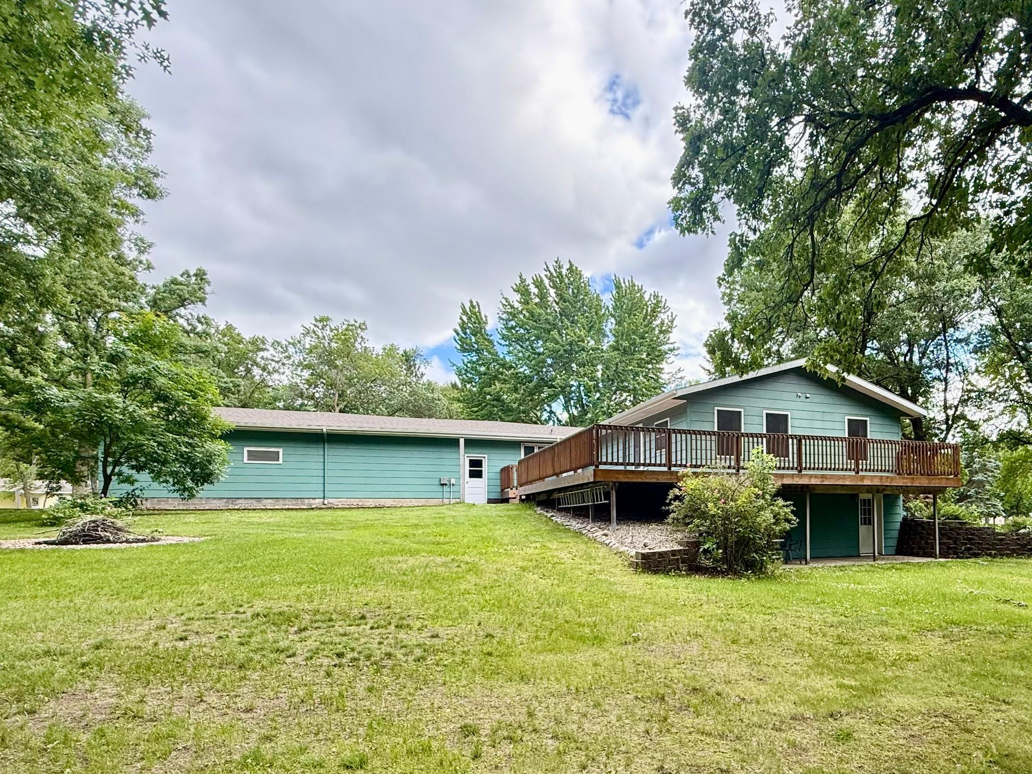 Large sloped yard