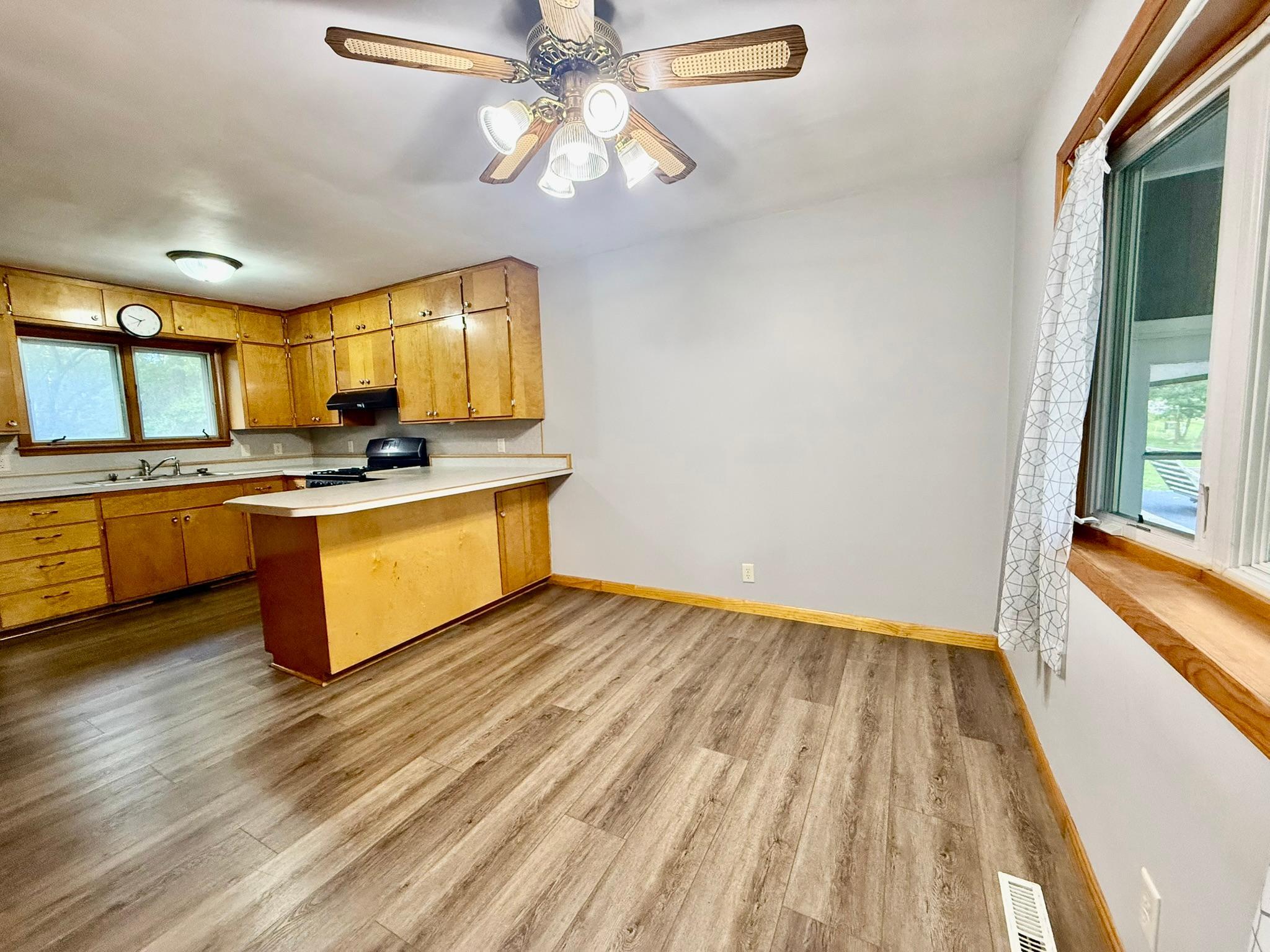 Dining room and kitchen