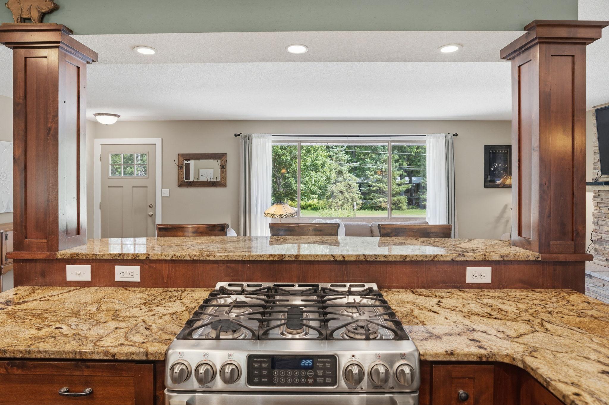 view from kitchen island