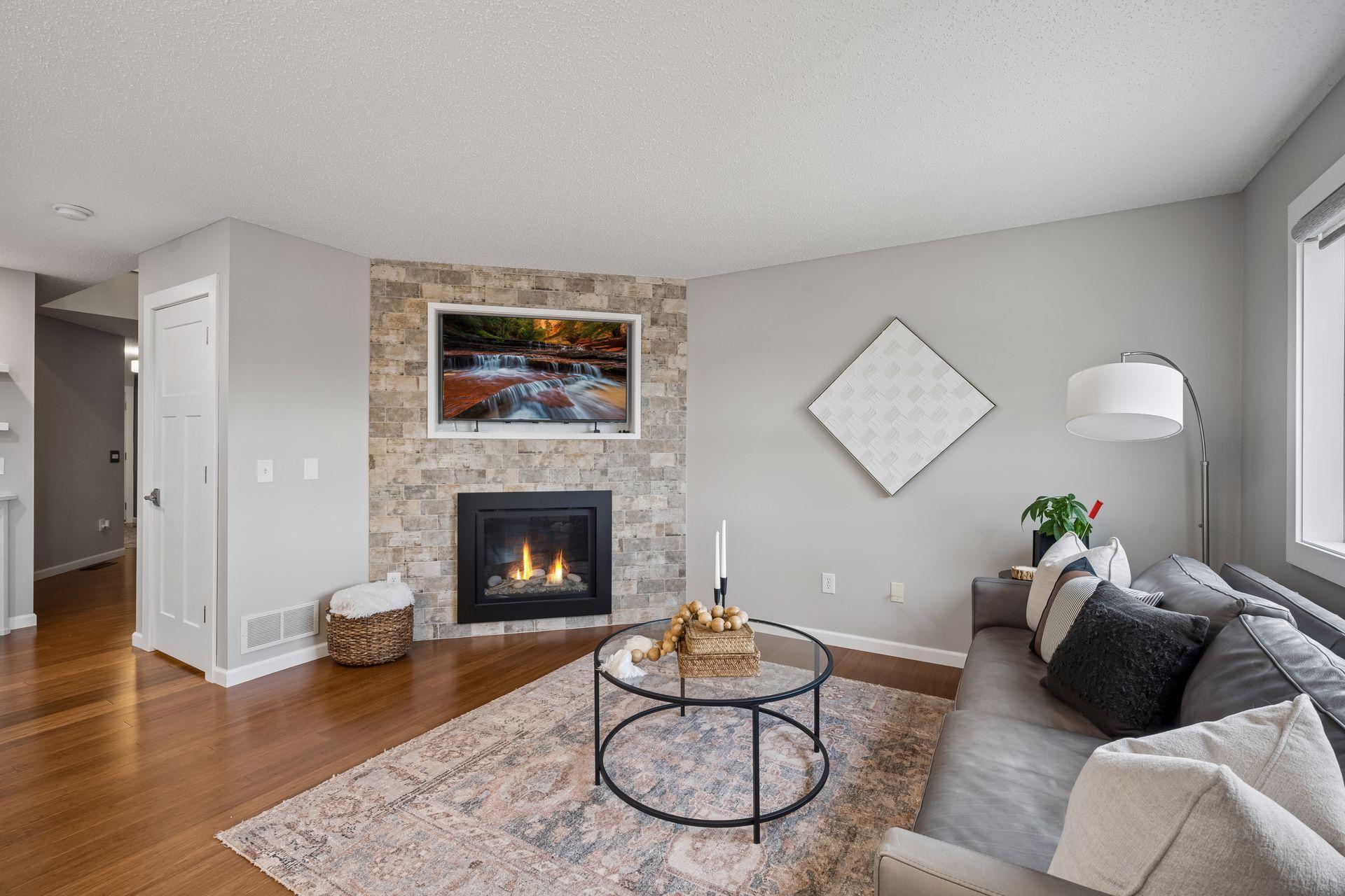 stone gas fireplace