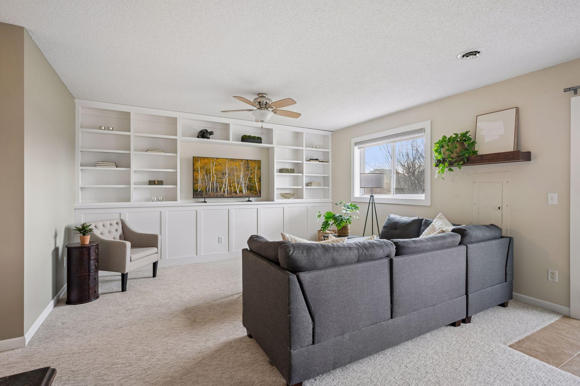 Spacious walkout lower level is bright and open