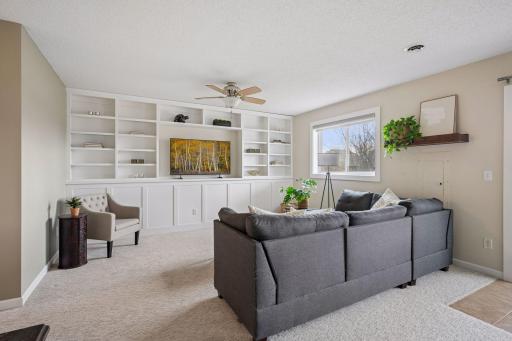 Spacious walkout lower level is bright and open