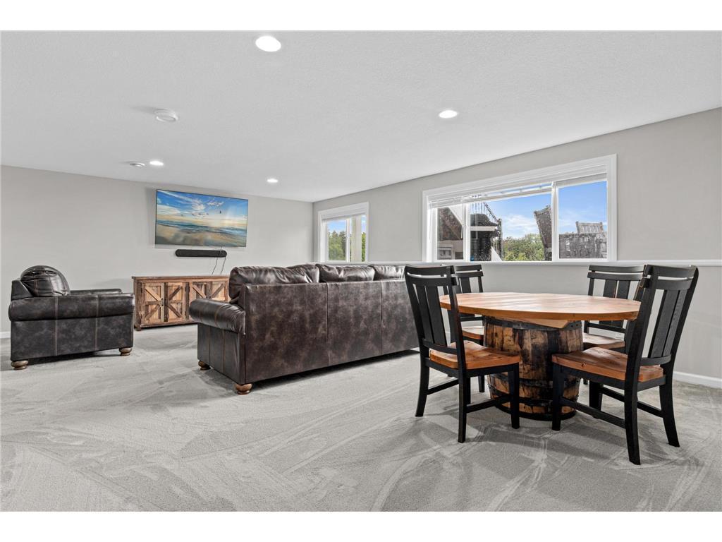 Family room with entertaining space