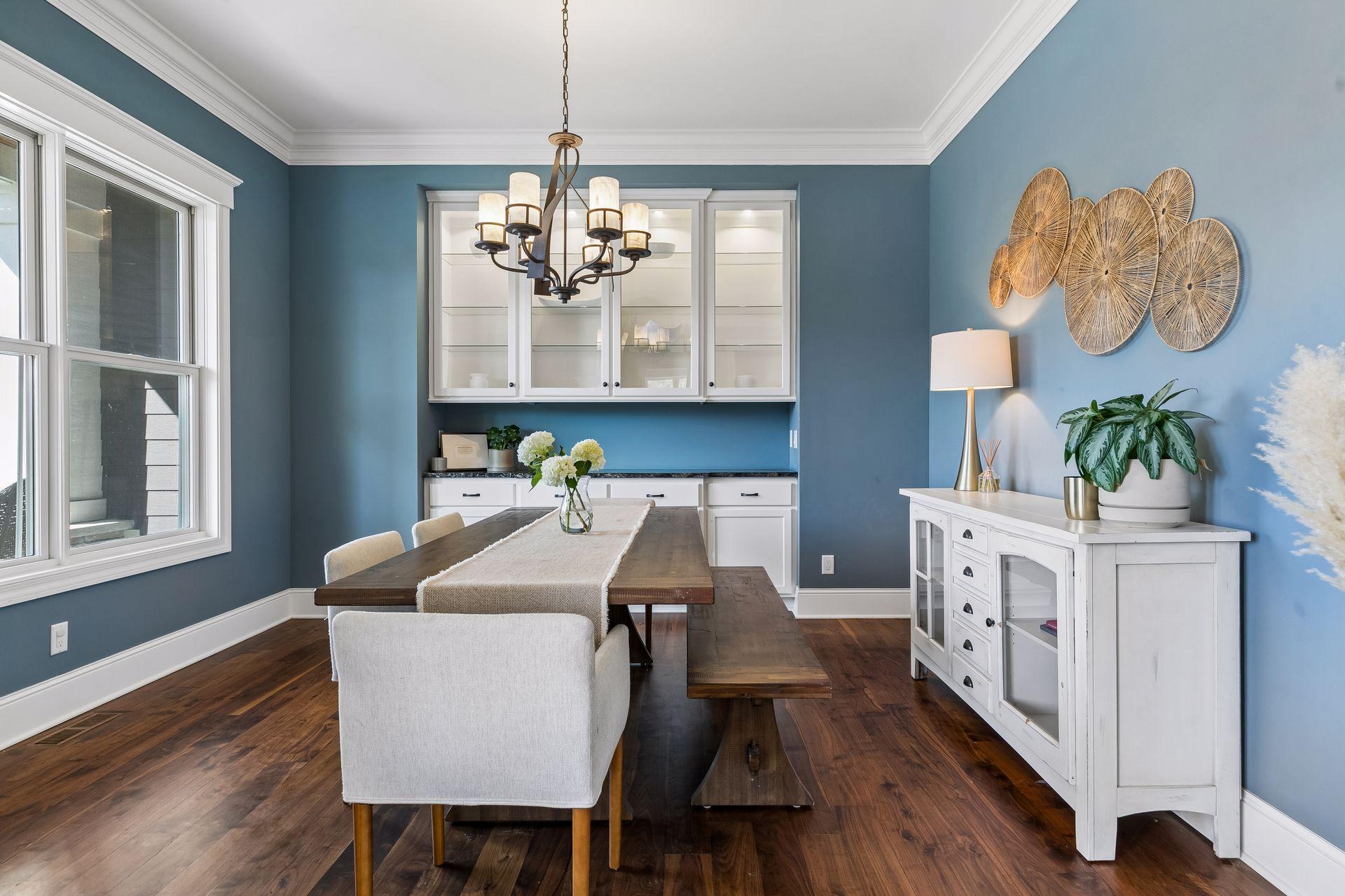 Formal dining room with serving area