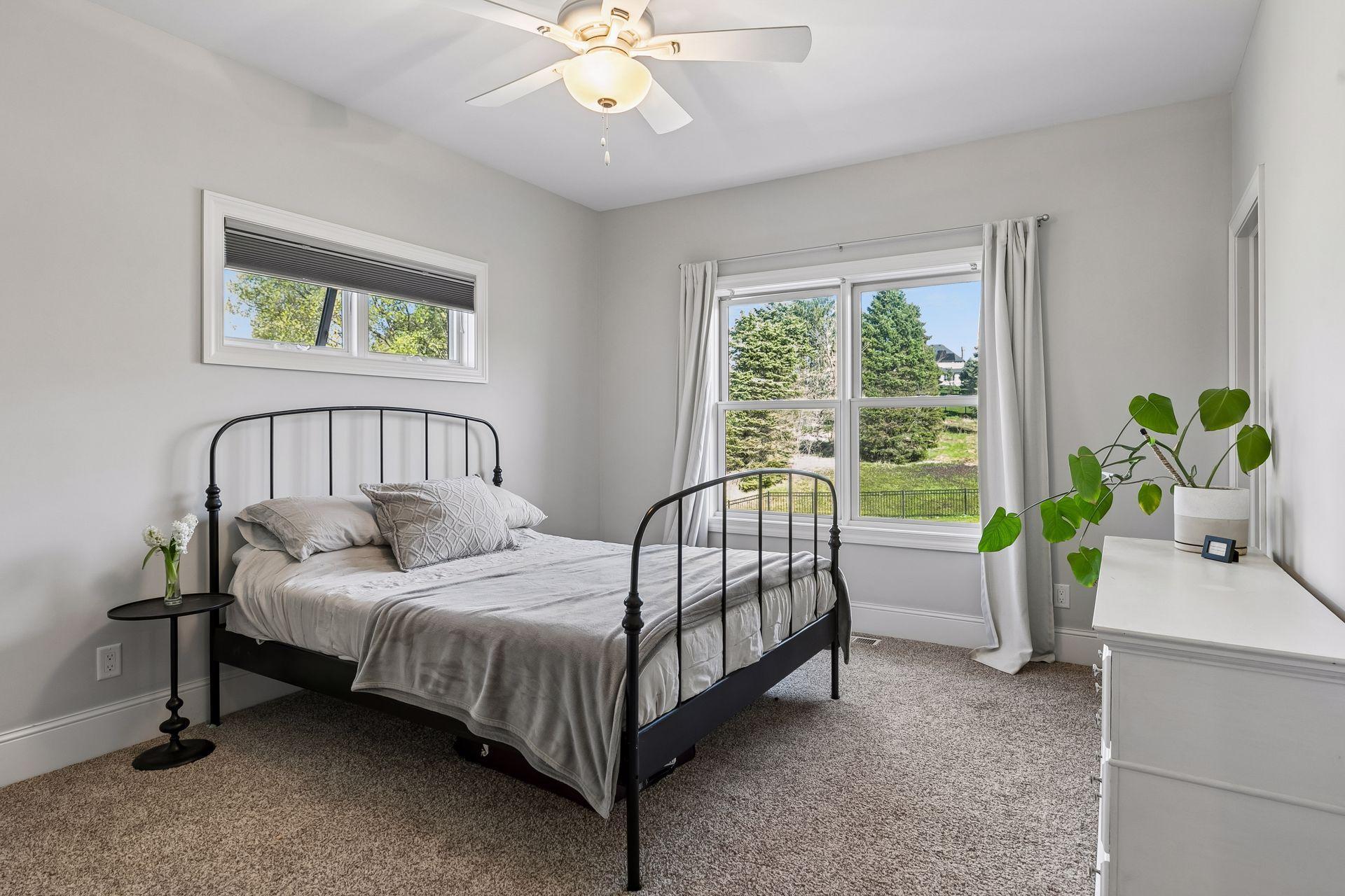 Upstairs guest bedroom with a private ensuite
