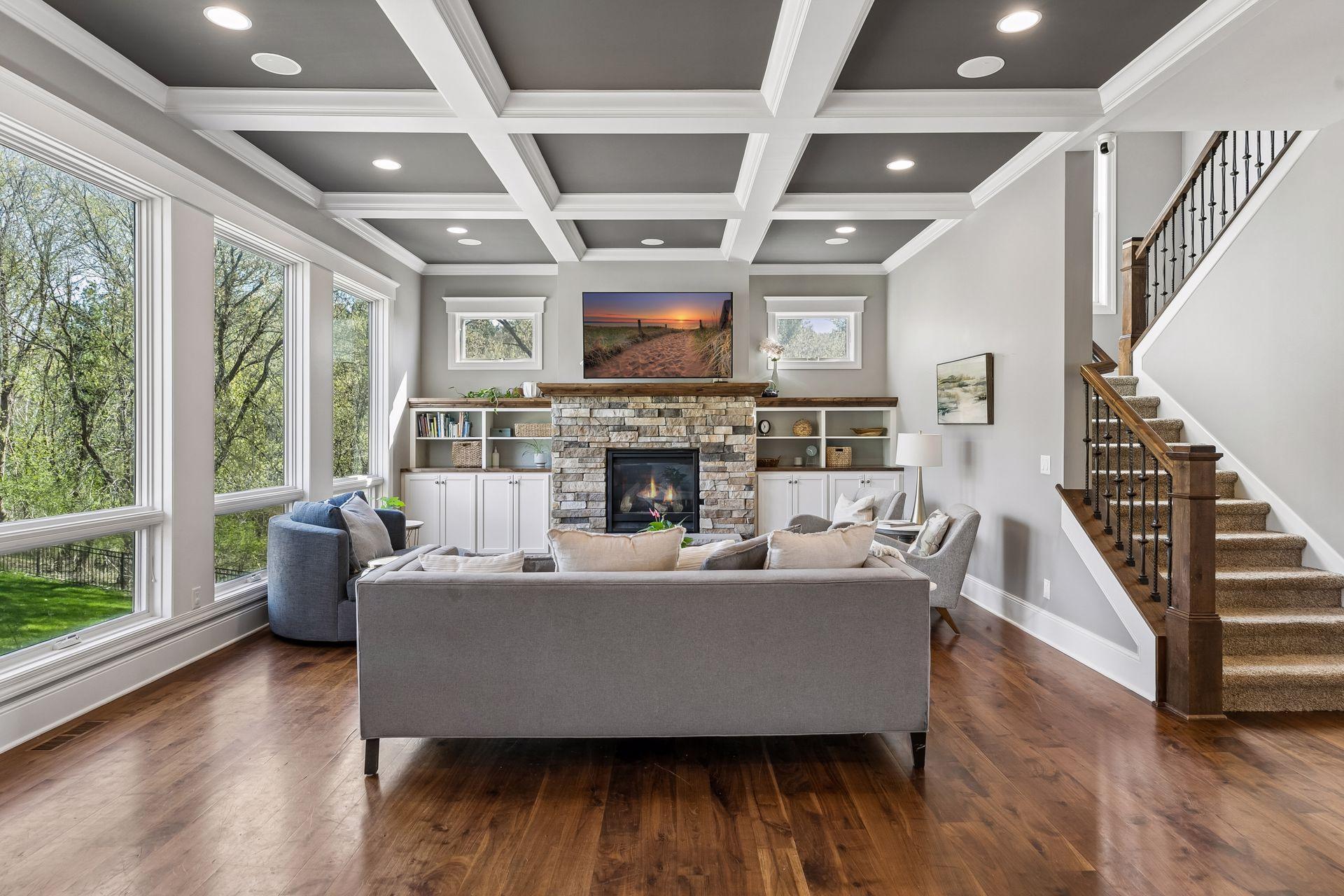 Gas burning fireplace