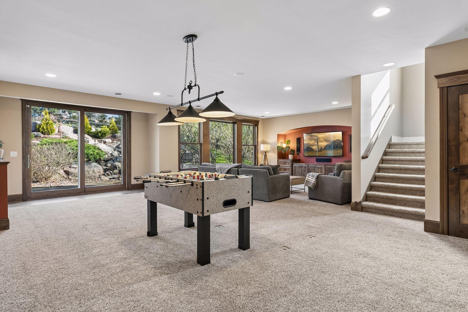 Oversized patio doors, Walkout lower level