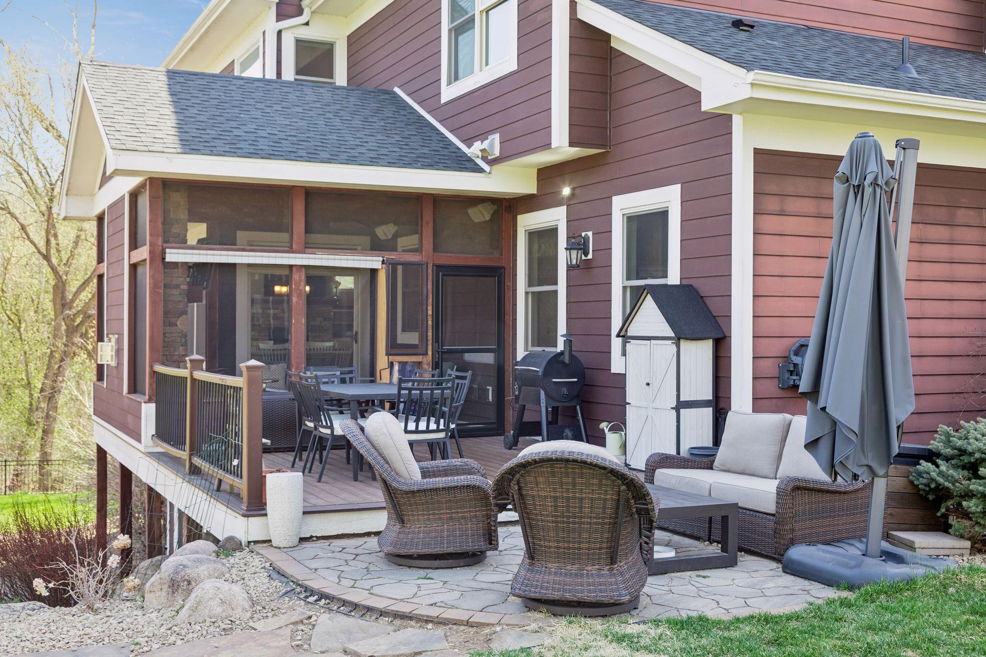 3 season porch + deck + patio