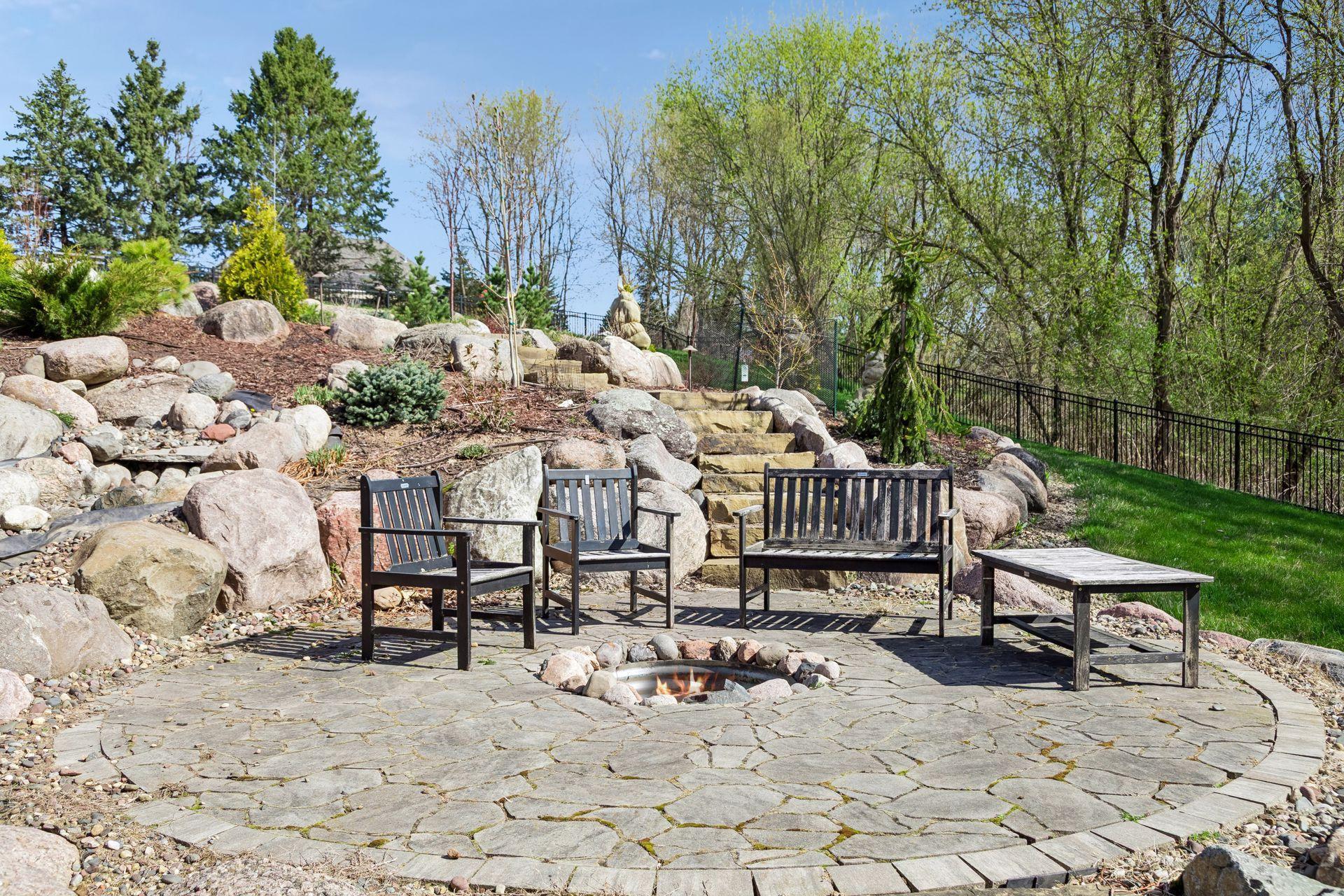 2nd patio with fireplace