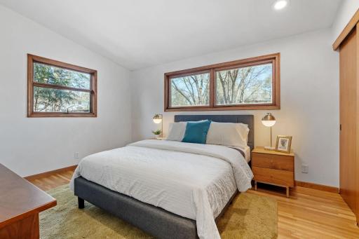 The primary bedroom boasts wonderful space, and massive closests.