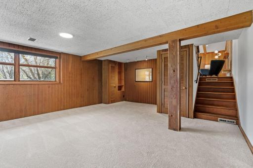 The lower level family room is perfect for a theater, playroom, or whatever you can dream up!