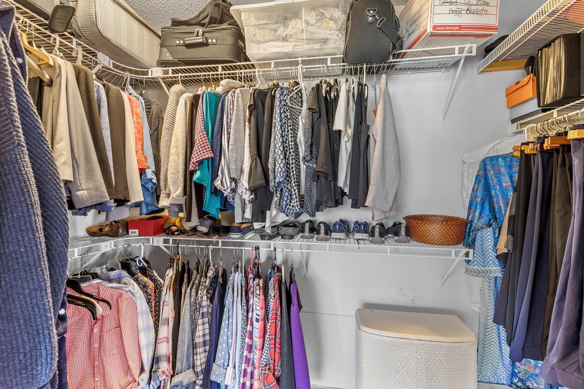 The large walk-in closet offers great organization.