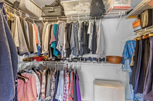 The large walk-in closet offers great organization.