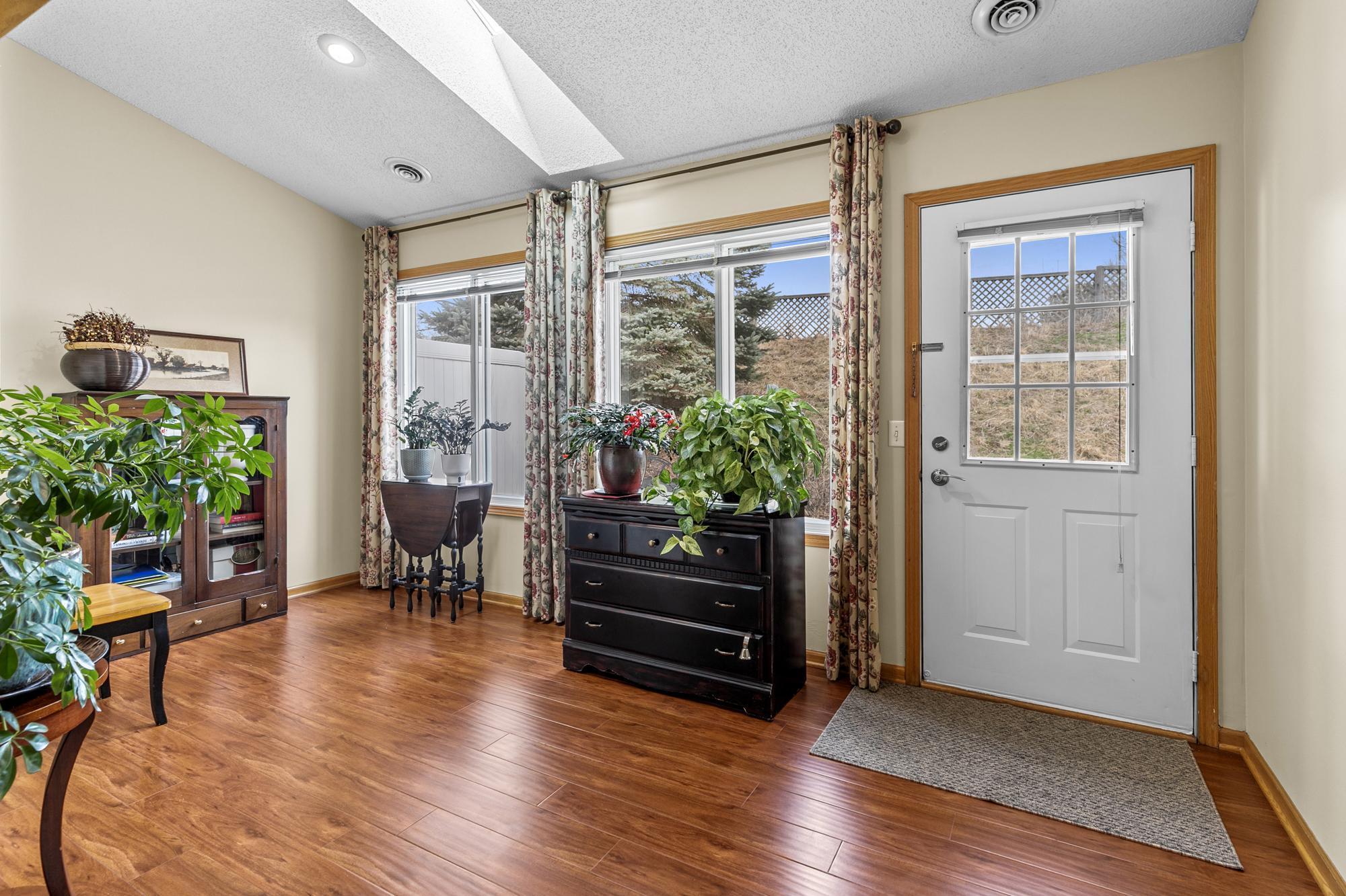 The Sunroom will be your favorite room. The Skylight and windows let in an abundance of light. With convenient access to the private patio in the back.