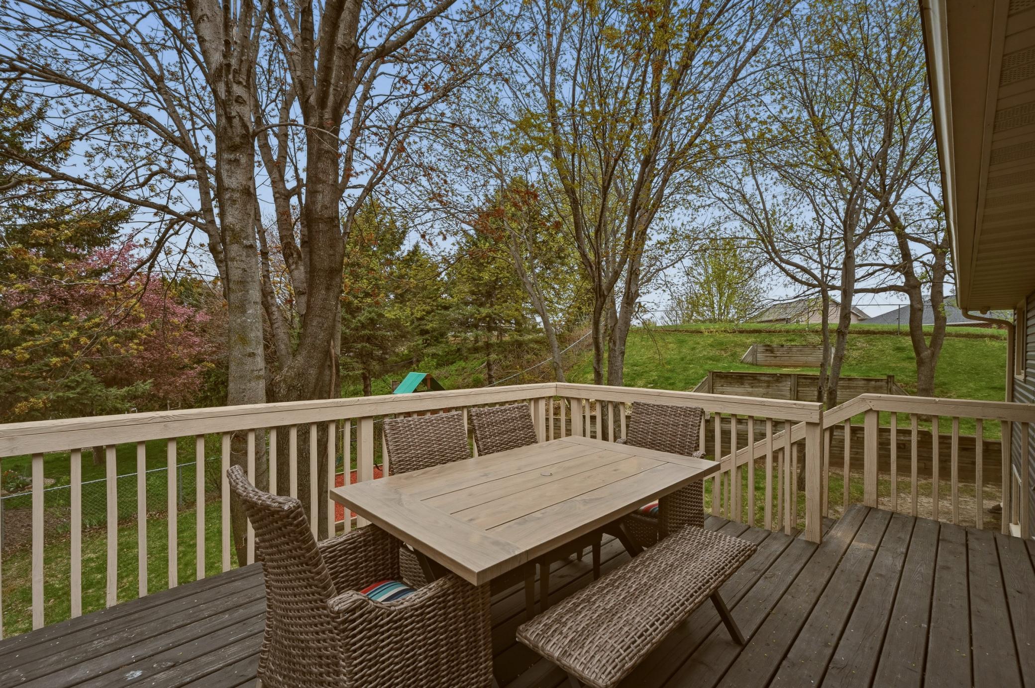 Back Deck overlooking the private backyard